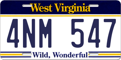 WV license plate 4NM547