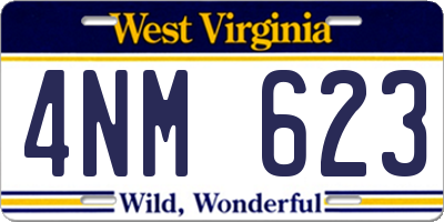 WV license plate 4NM623