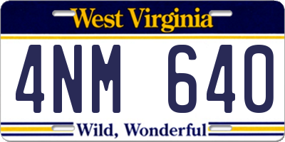 WV license plate 4NM640