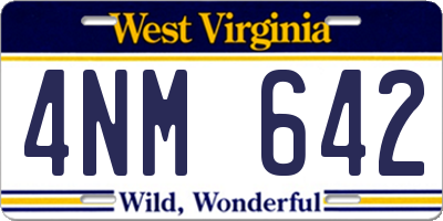 WV license plate 4NM642