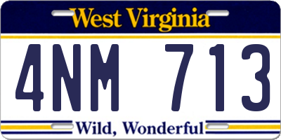 WV license plate 4NM713