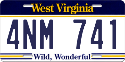 WV license plate 4NM741