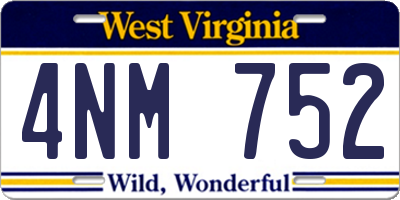 WV license plate 4NM752