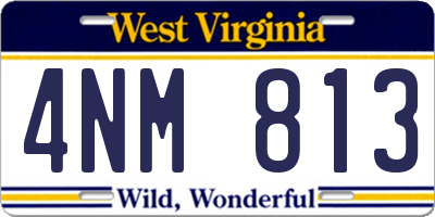 WV license plate 4NM813