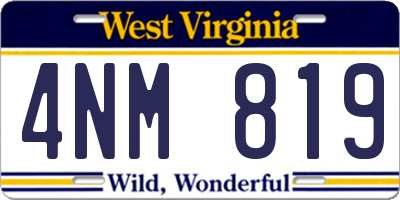 WV license plate 4NM819