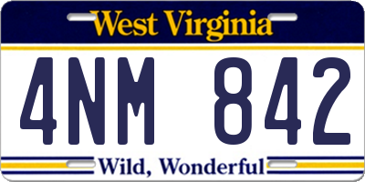 WV license plate 4NM842