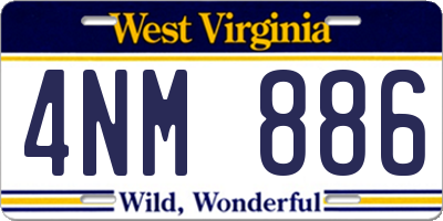 WV license plate 4NM886