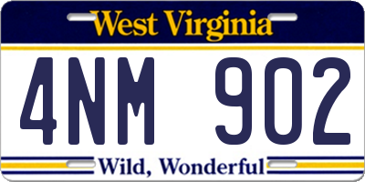 WV license plate 4NM902