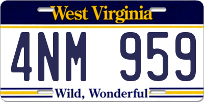 WV license plate 4NM959