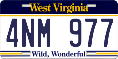 WV license plate 4NM977