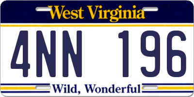 WV license plate 4NN196