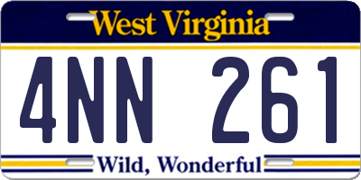 WV license plate 4NN261