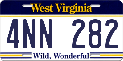WV license plate 4NN282
