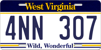 WV license plate 4NN307