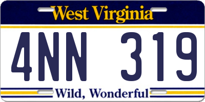 WV license plate 4NN319