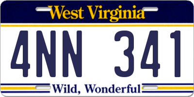 WV license plate 4NN341