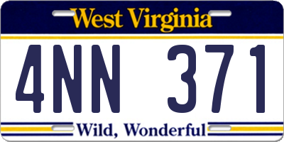 WV license plate 4NN371