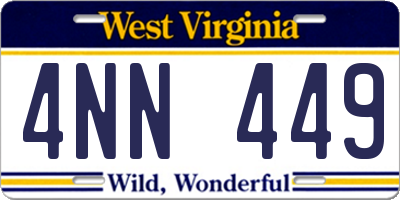 WV license plate 4NN449