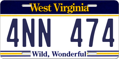 WV license plate 4NN474