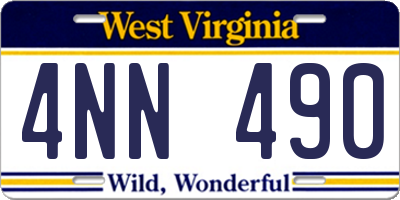 WV license plate 4NN490