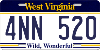 WV license plate 4NN520