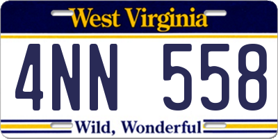 WV license plate 4NN558