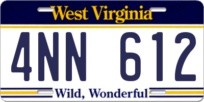 WV license plate 4NN612