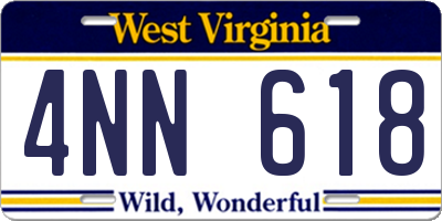 WV license plate 4NN618
