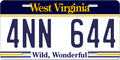 WV license plate 4NN644