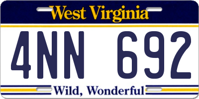WV license plate 4NN692