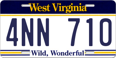 WV license plate 4NN710
