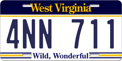 WV license plate 4NN711