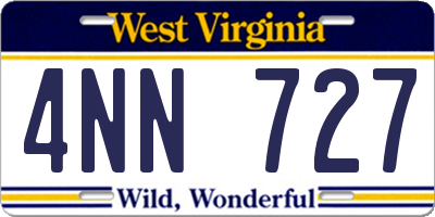 WV license plate 4NN727