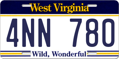 WV license plate 4NN780