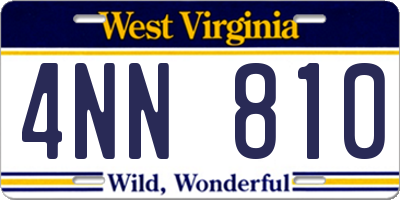 WV license plate 4NN810