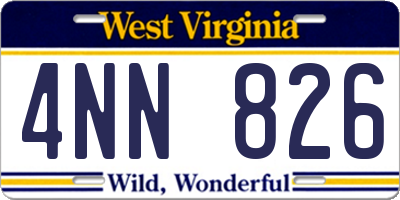 WV license plate 4NN826
