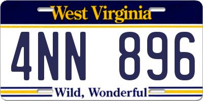 WV license plate 4NN896