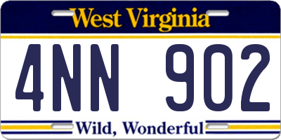 WV license plate 4NN902