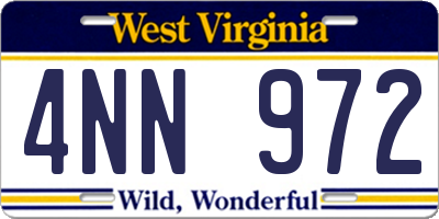 WV license plate 4NN972