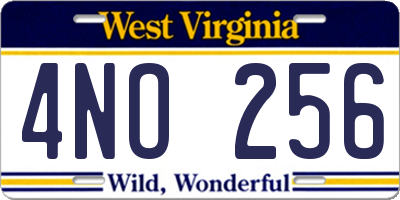 WV license plate 4NO256