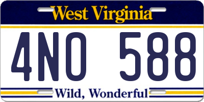 WV license plate 4NO588