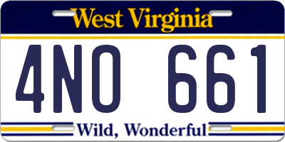 WV license plate 4NO661
