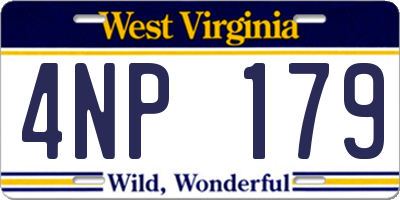 WV license plate 4NP179