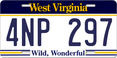 WV license plate 4NP297