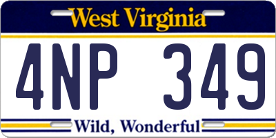 WV license plate 4NP349