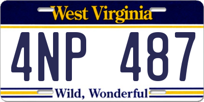 WV license plate 4NP487