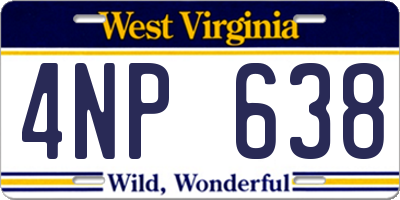 WV license plate 4NP638