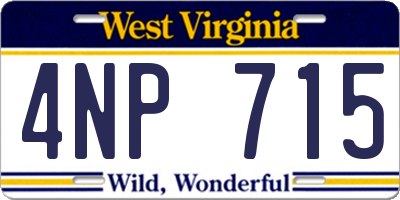 WV license plate 4NP715