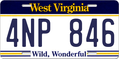 WV license plate 4NP846