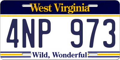 WV license plate 4NP973